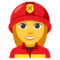 Woman Firefighter emoji on Emojione